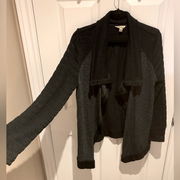 LUCKY BRAND Black & Grey Knit Cardigan, XL - Picture 2 of 4